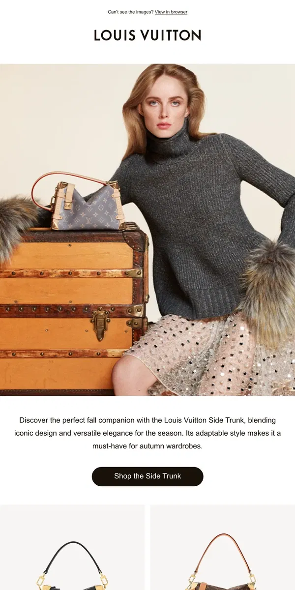 Email from Louis Vuitton. Side Trunk Bag: Carry An Icon