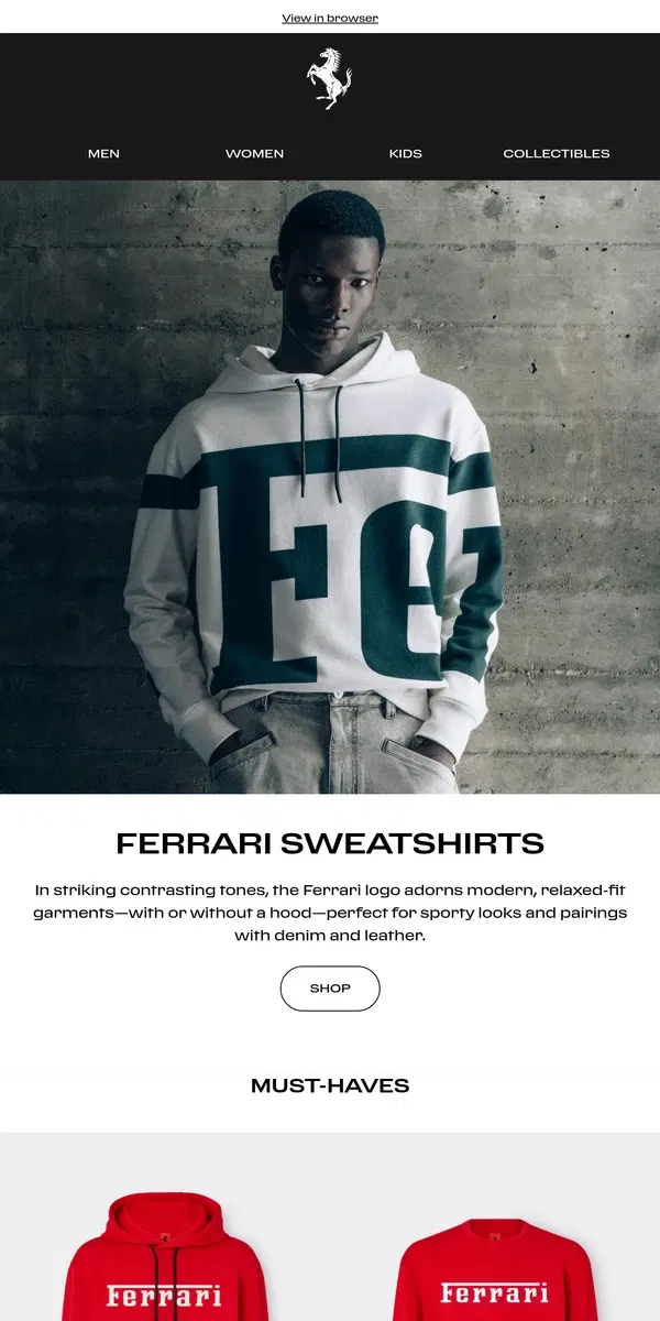 Email from Ferrari. Ferrari Sweatshirts