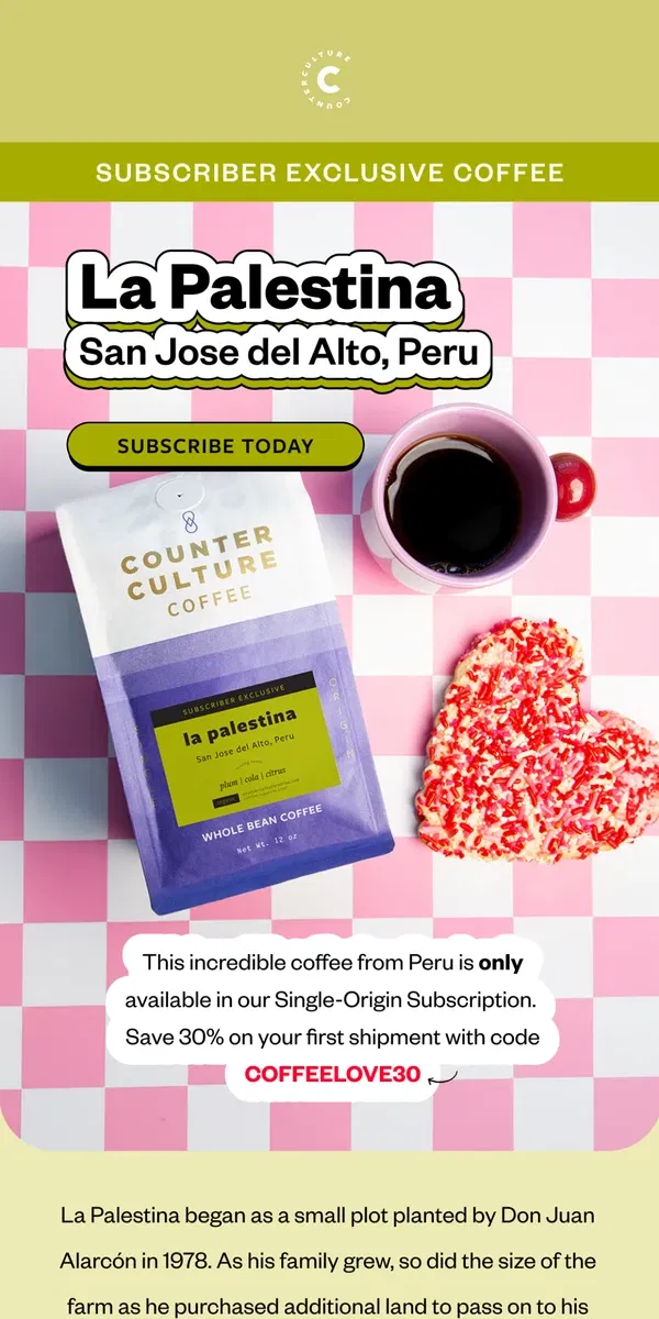 Email from Counter Culture Coffee. ✨New subscriber exclusive coffee!