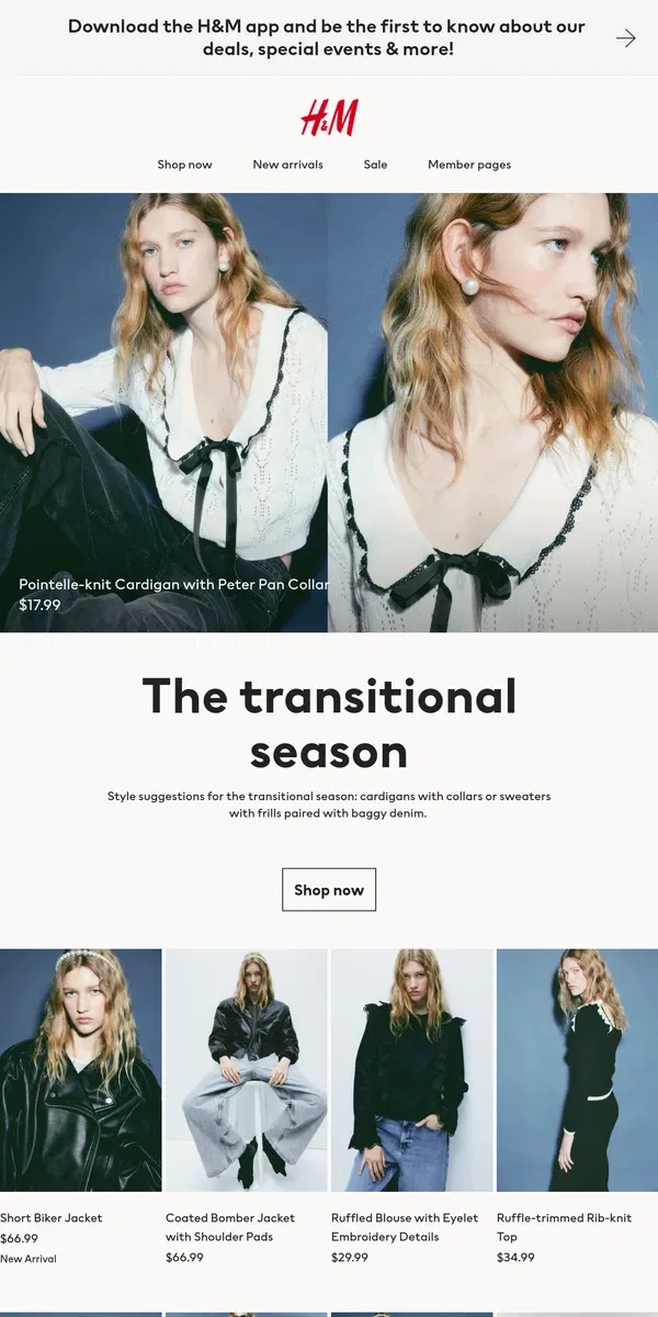 Email from H&M. The transitional season