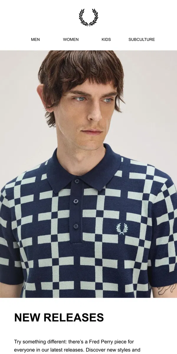 Email from Fred Perry. New Releases