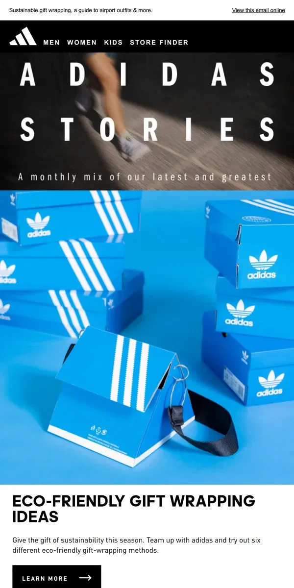 Email from Adidas. adidas Stories: Holiday Edition