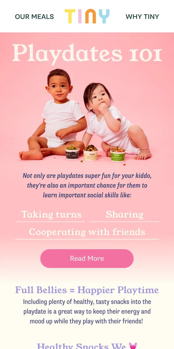 Email from Tiny Organics. You're Invited: Tiny Playdates 💌