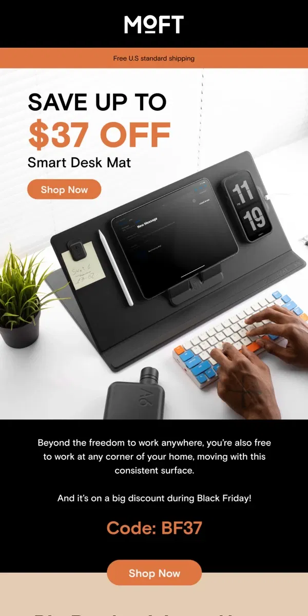 Email from MOFT. Up to $37 OFF Productive WFH Setup