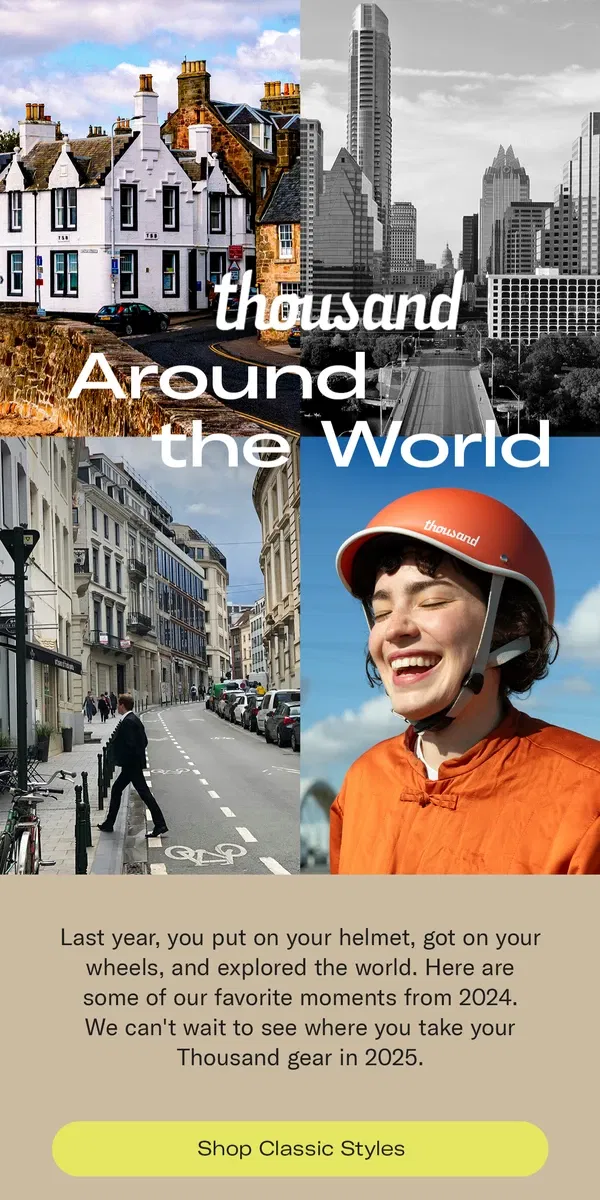 Email from Thousand Helmets . Thousand Around the World 🌎