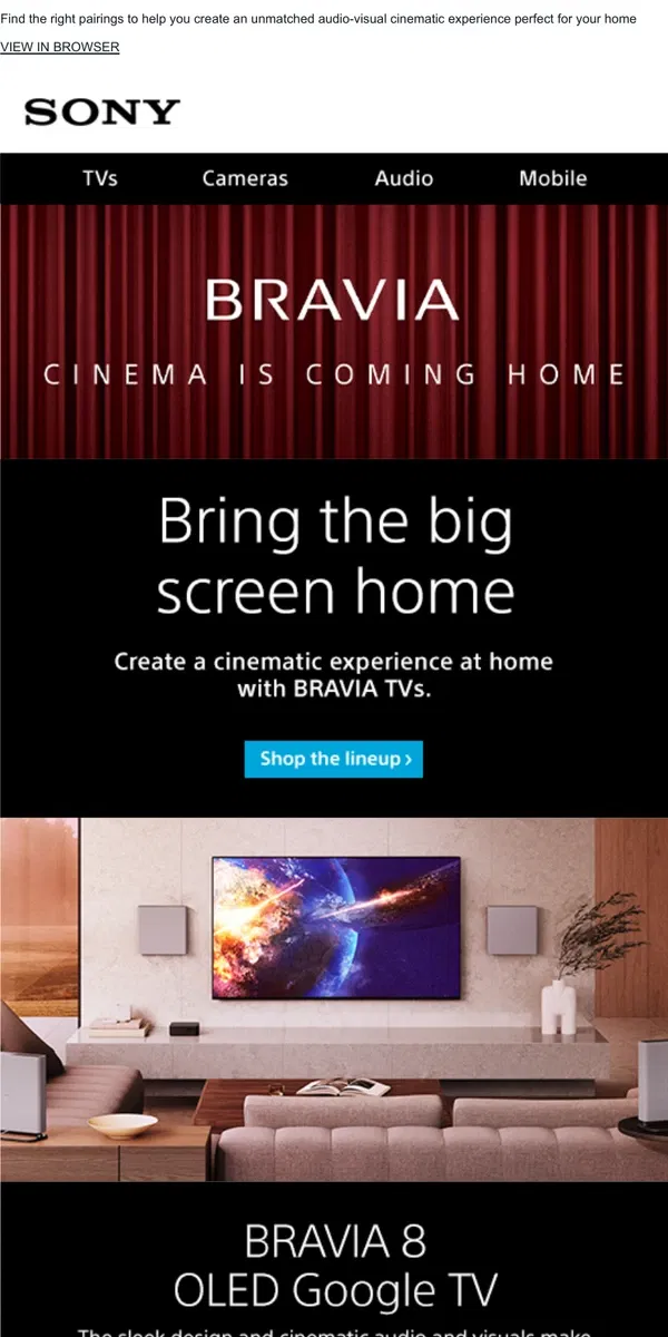 Email from Sony. Ready For A Cinematic Experience? Here’s The Info You Need