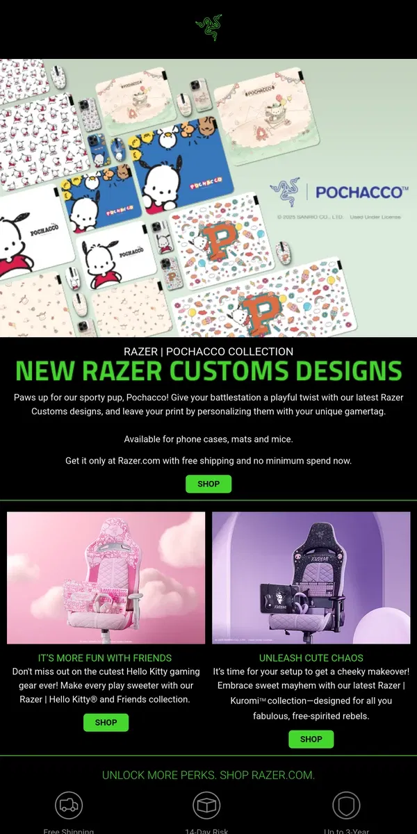 Email from Razer. 🐾Paws Up for Our New Razer | Pochacco Collection