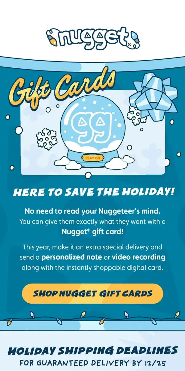 Email from Nugget. The perfect gift doesn't exi-