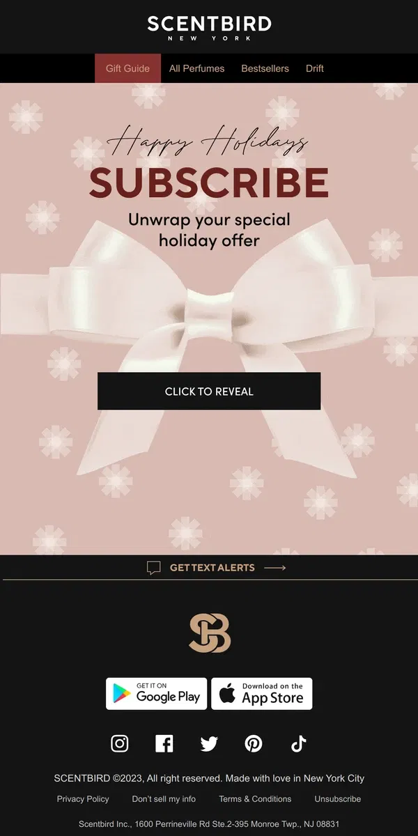 Email from Scentbird. Unwrap your mystery deal