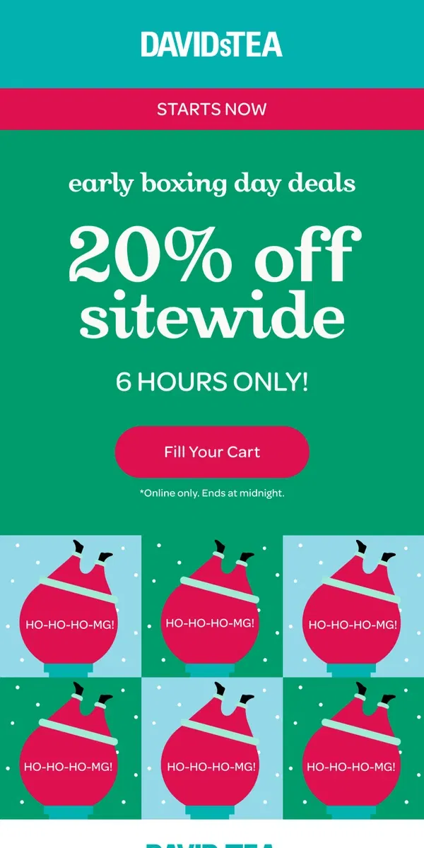 Email from DAVIDsTEA. Sitewide Flash Sale starts NOW