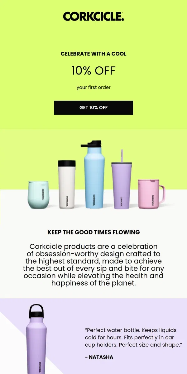 Email from CORKCICLE. 🍾 [Activate] 10% Off Welcome Offer