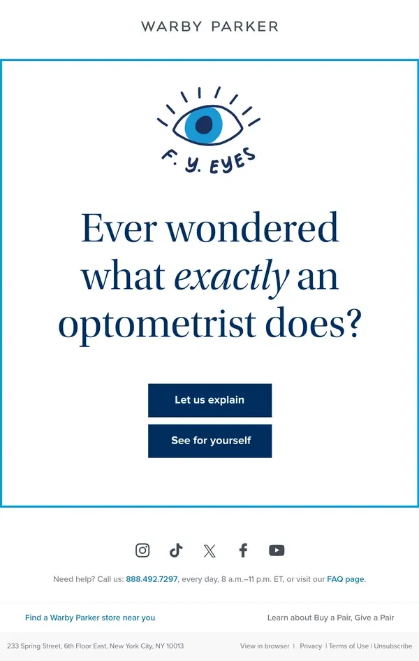 Email from Warby Parker. Learn about our optometrists