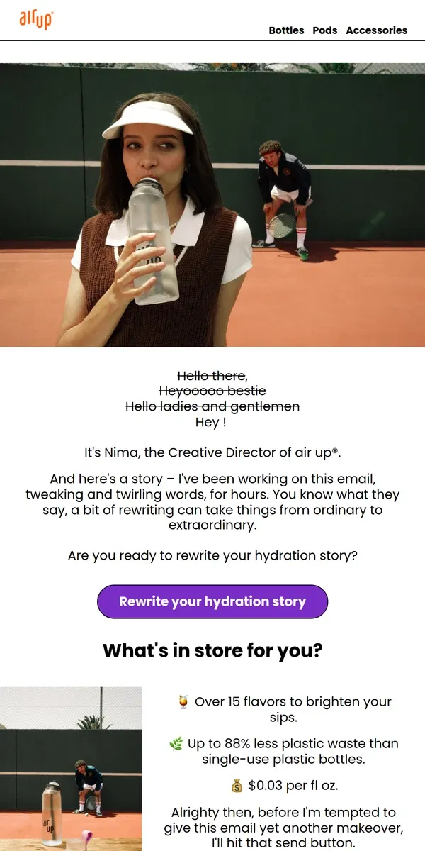 Email from air up. This is not a good ol' hydration guide…
