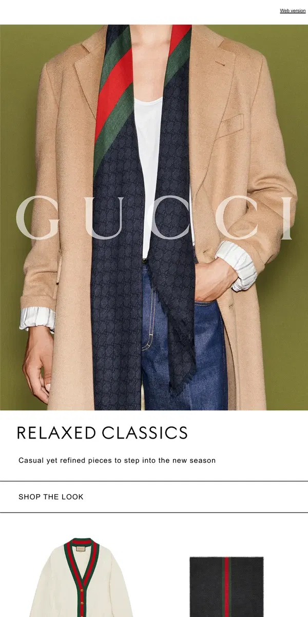 Email from GUCCI. Elevated Casual