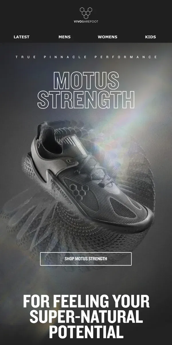 Email from Vivobarefoot. Motus Strength under the microscope