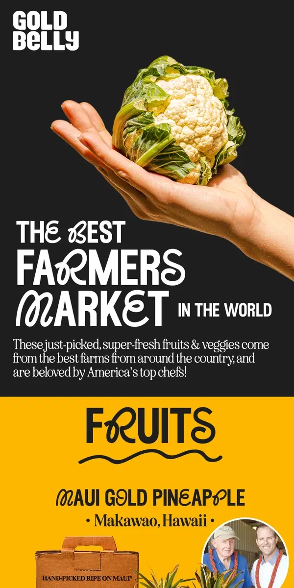 Email from Goldbelly. NEW! GB’s All-Star Farmers Market🍍