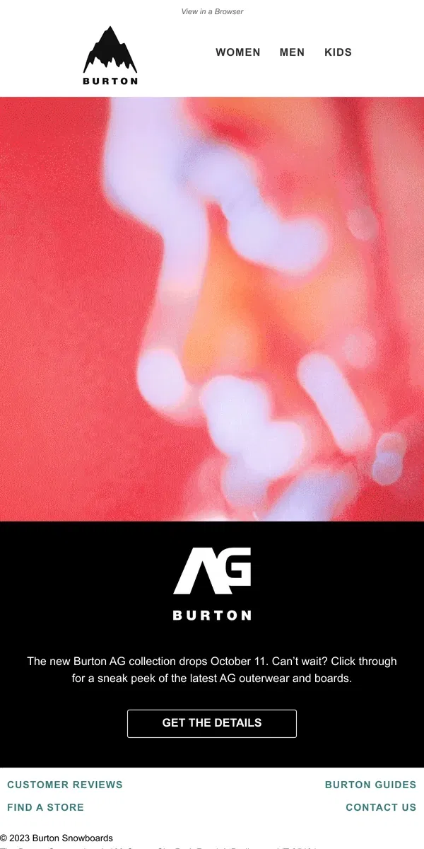 Email from Burton. Word on the Street: Burton AG Is Coming