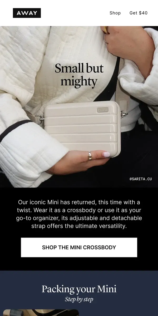 Email from Away. Maximize your travels with The Mini