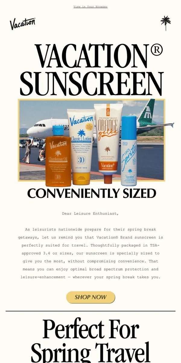 Email from Vacation. ✈️ Travel Ready? TSA-Approved Sunscreen Awaits!