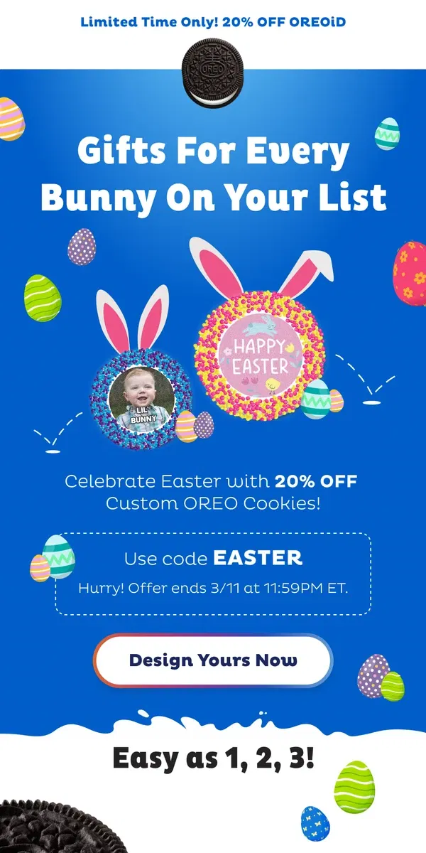 Email from OREO. LAST CHANCE 🐰 20% OFF OREOiD