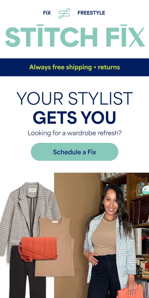 Email from Stitch Fix. Imagine every style picked just for you