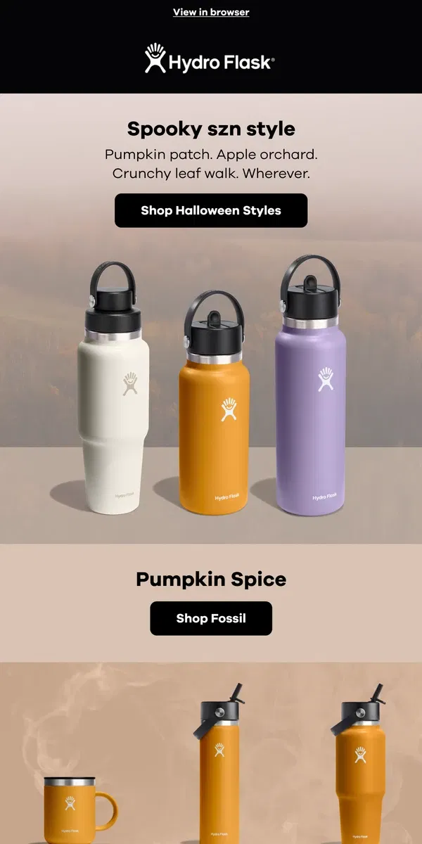 Email from Hydro Flask. Meet me at the pumpkin patch