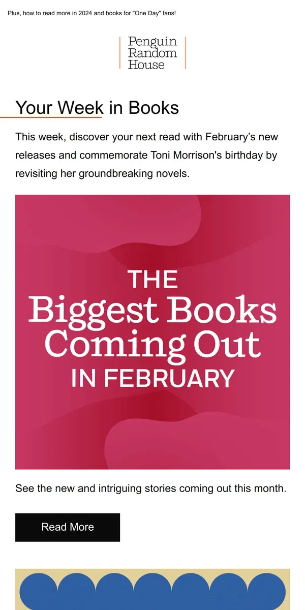 Email from Penguin Random House. Your Week in Books: February's Biggest Releases