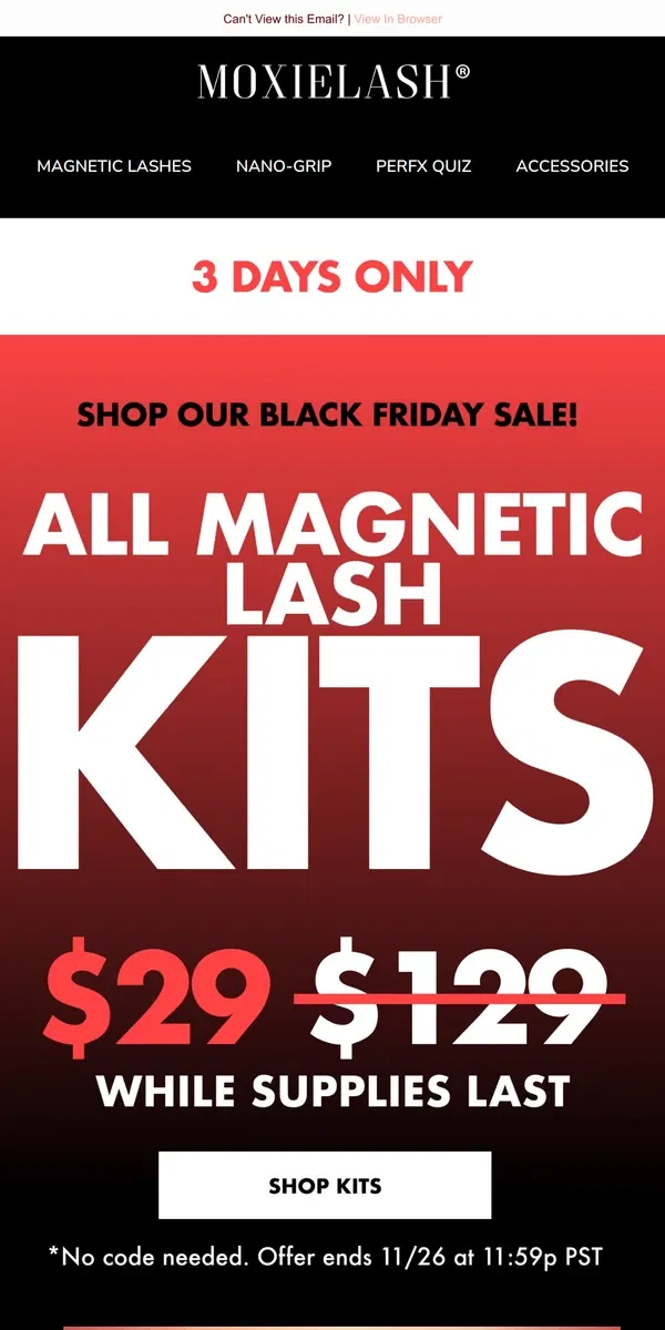 Email from MoxieLash. 🎉 STARTS NOW🎉Black Friday Sale!