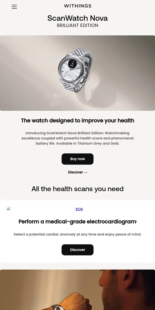 Email from Withings. NEW | ScanWatch Nova Brilliant Edition