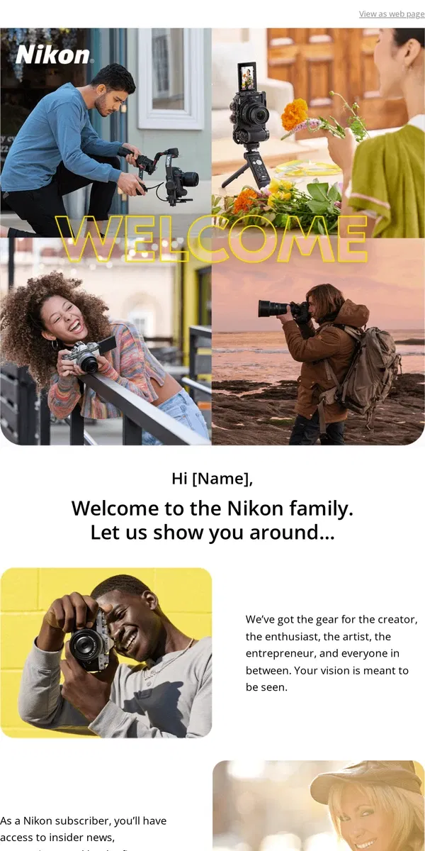 Email from Nikon. Thank you for subscribing