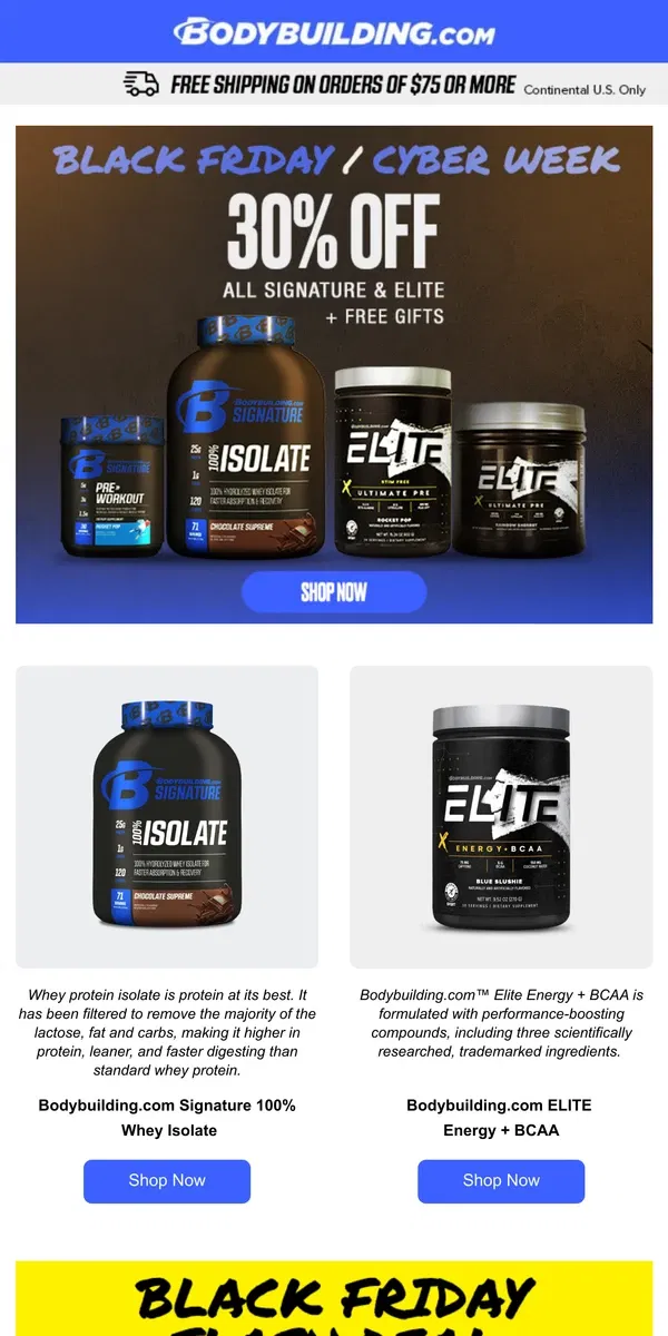 Email from Bodybuilding.com. ⏳The Countdown is Over – Black Friday Deals Have Arrived!