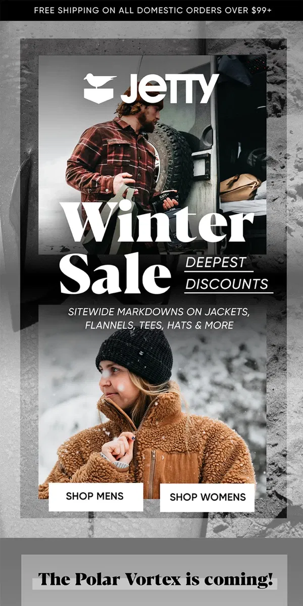 Email from Jetty. Winter Sale | Polar Vortex Is Coming