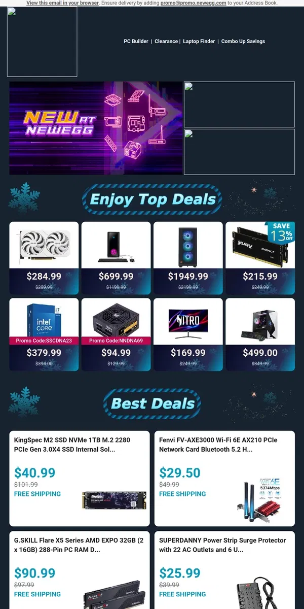 Email from Newegg. Only $215.99! 🚀 Kingston FURY Impact 64GB SO-DIMM Memory Kit (KF556S40IBK2-64)! 🌟