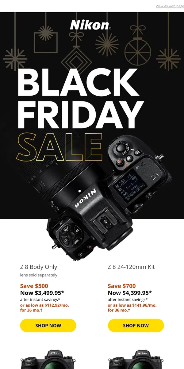 Email from Nikon. Don't wait for Black Friday - Our Sale Starts Now!