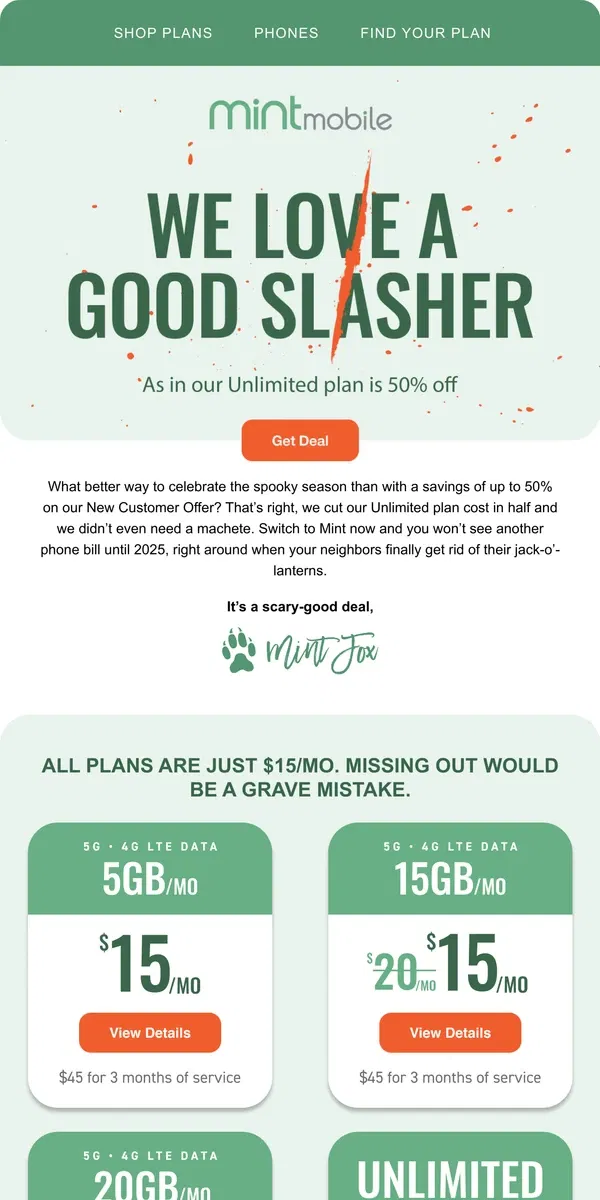 Email from Mint Mobile. Carve out some savings with 50% off Unlimited