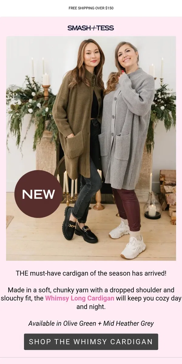 Email from Smash + Tess. THE Cardi of the Season 🤩