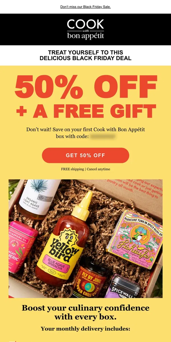 Email from GQ. 50% off + bonus gift