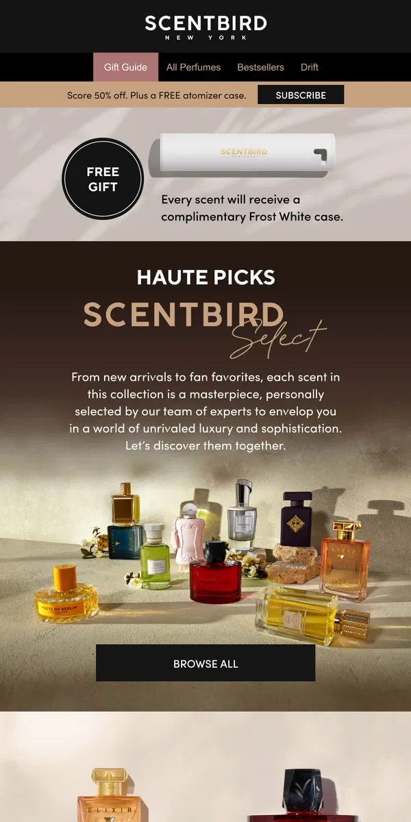 Email from Scentbird. Scentbird Select unveils exquisite scents