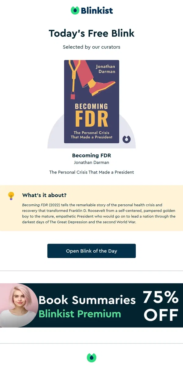 Email from Blinkist. Your Blink of the Day