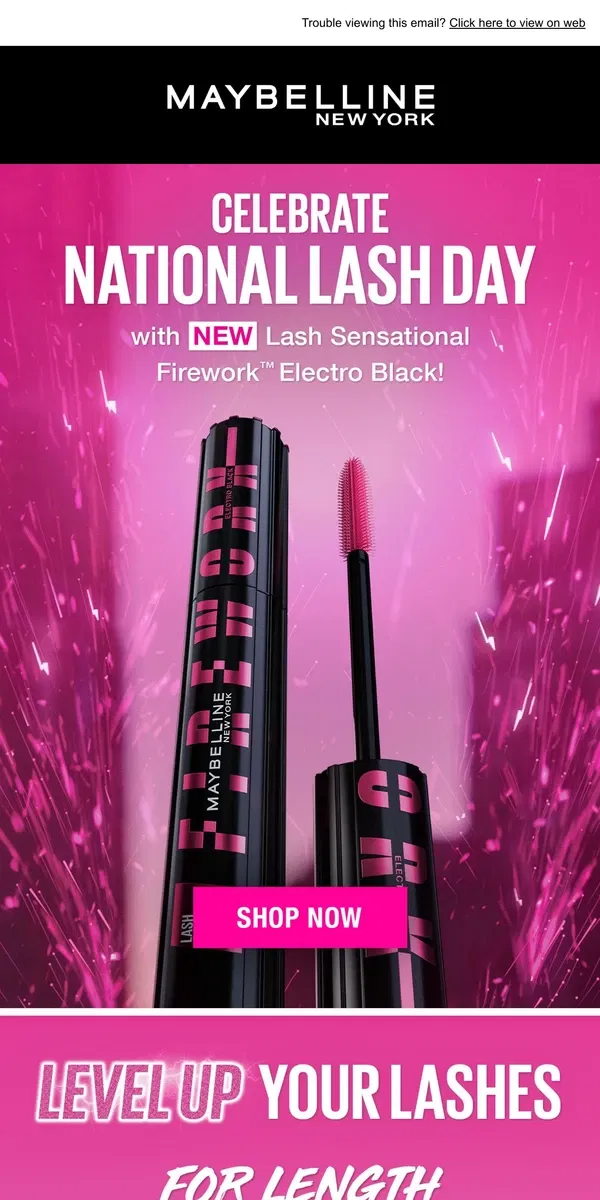 Email from Maybelline. Cue the fireworks🎆 It's National Lash Day!