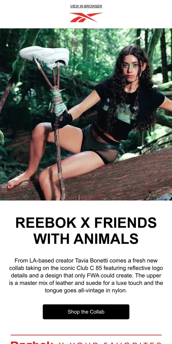 Email from Reebok. New Reebok x Friends With Animals