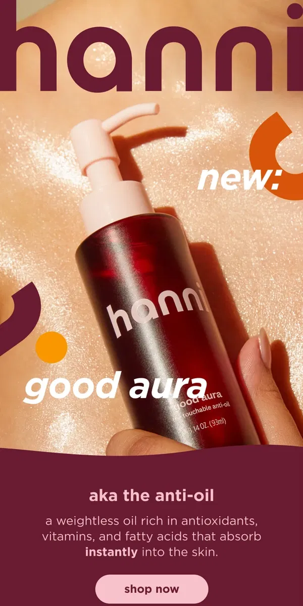 Email from hanni. new: good aura!