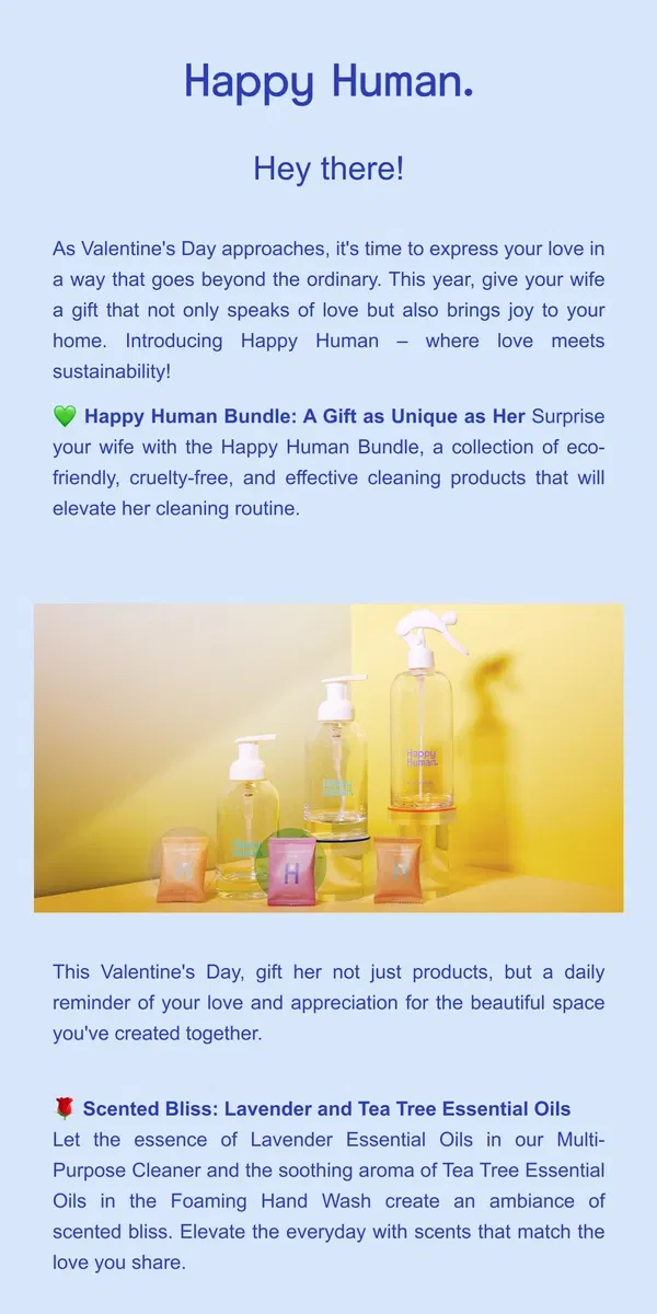 Email from Happy Home. A Valentine's Gift She'll Adore: Happy Human Bundle Edition! 💖🌿