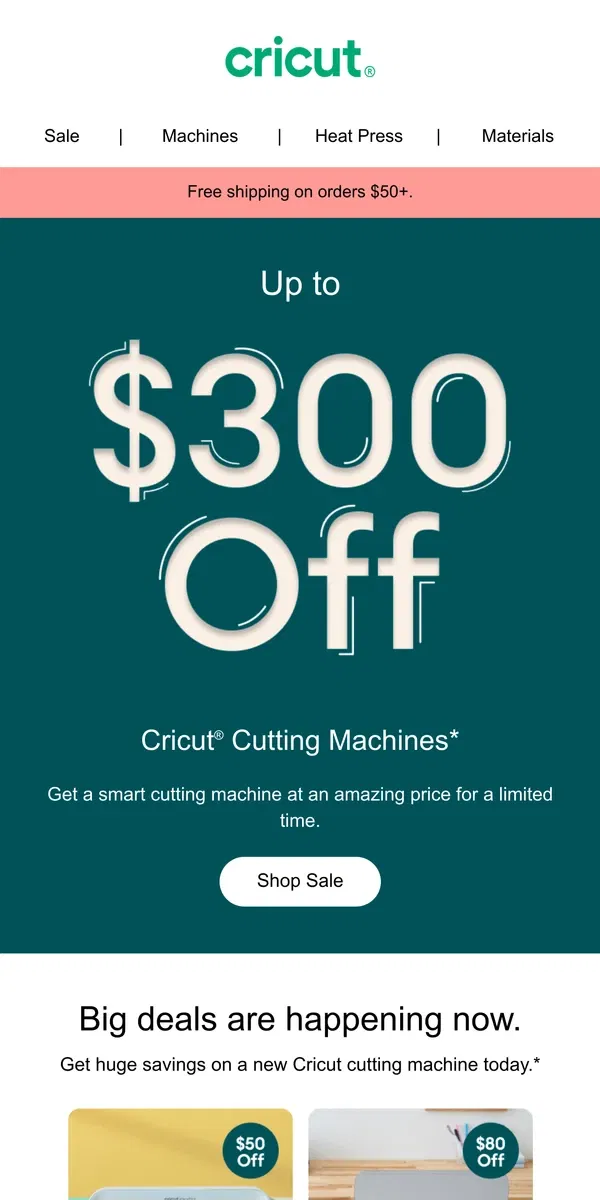 Email from Cricut. Big Holiday Deals Start Now! 😍