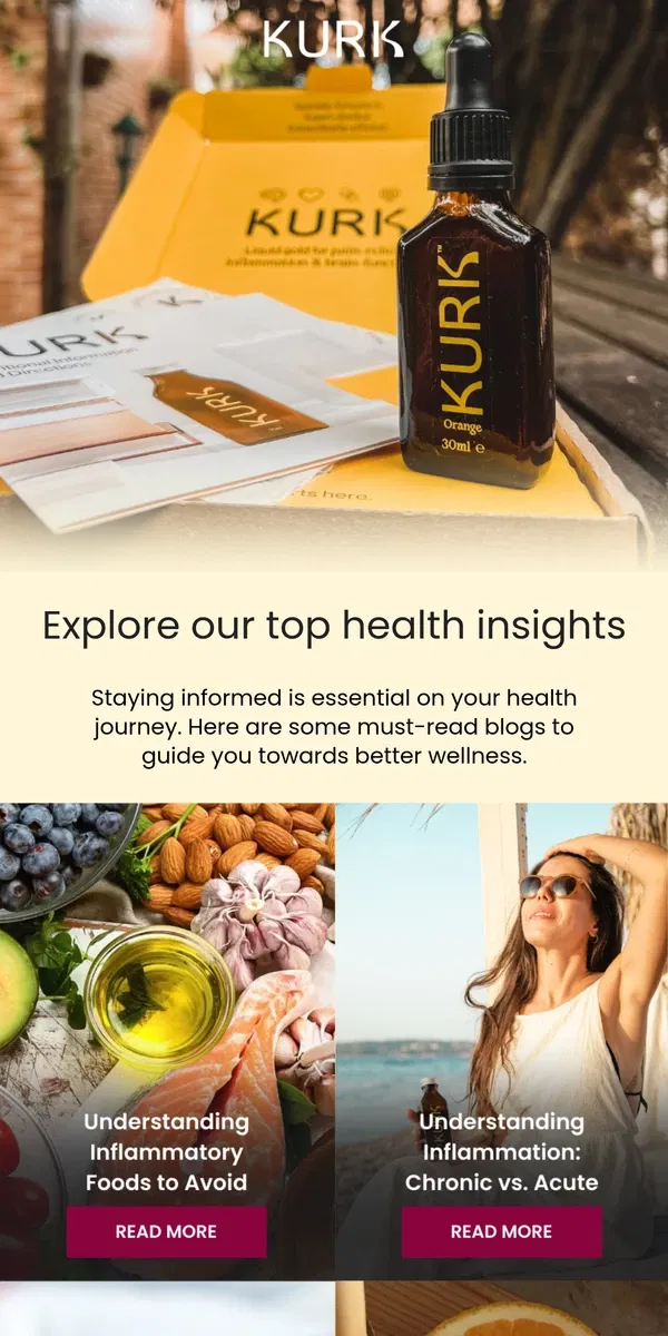 Email from Kurk life. Catch up on key insights