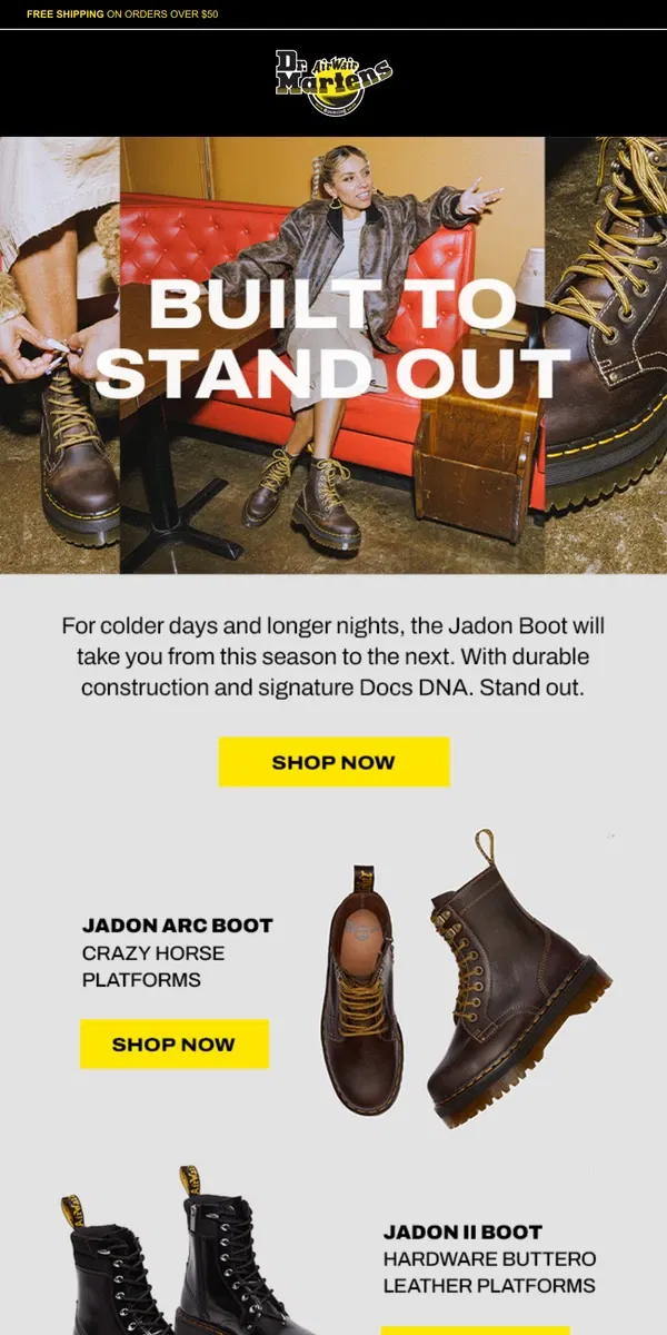 Email from Dr. Martens. The unmistakable Jadon Boot