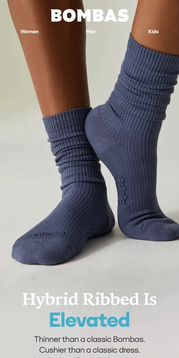 Email from Bombas. New Colors in Our Most Versatile Socks