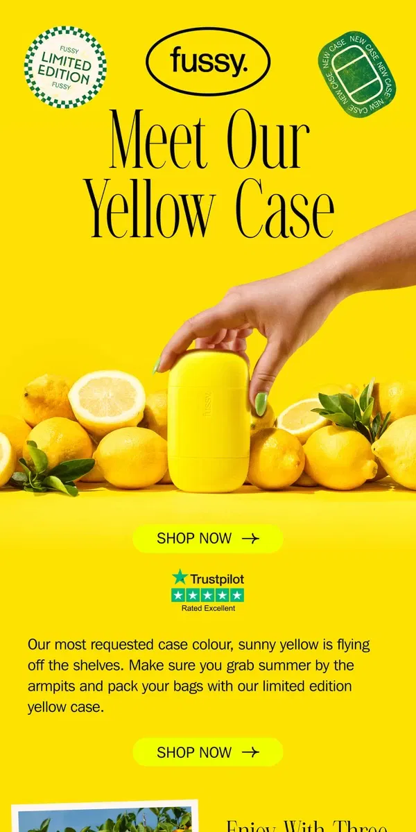 Email from Fussy. Our most requested yellow case 💛