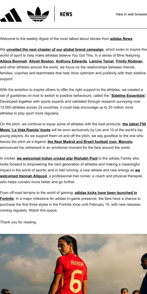 Email from Adidas. adidas - adidas News /// You Got This. /// Editor’s Picks