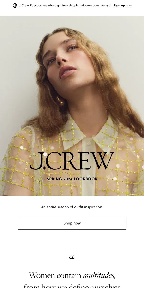 Email from J.Crew. Introducing the Spring 2024 Lookbook